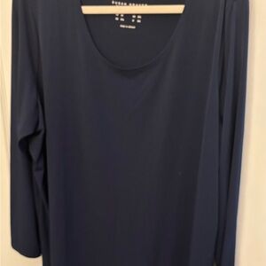 Susan Graver Deep Blue Long Sleeve Top